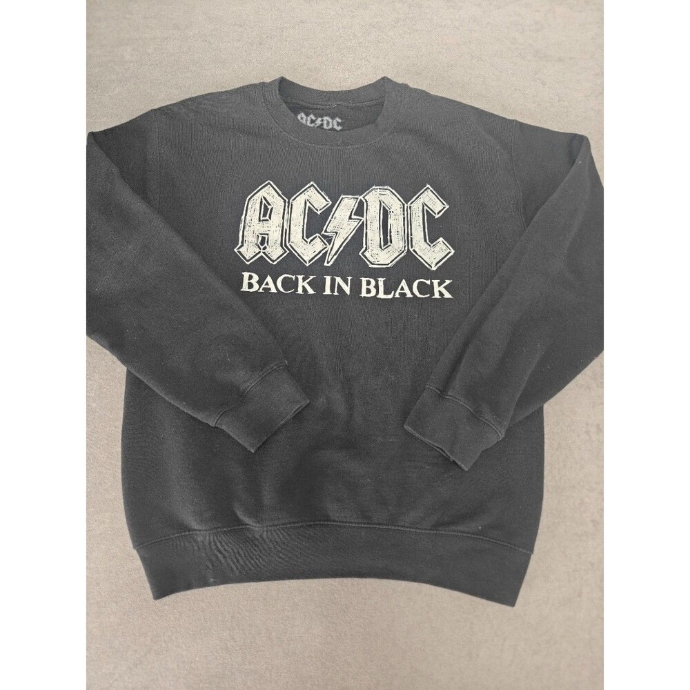 AC/DC Back In Black Sweatshirt Men’s Small Black Crewneck Band Graphic